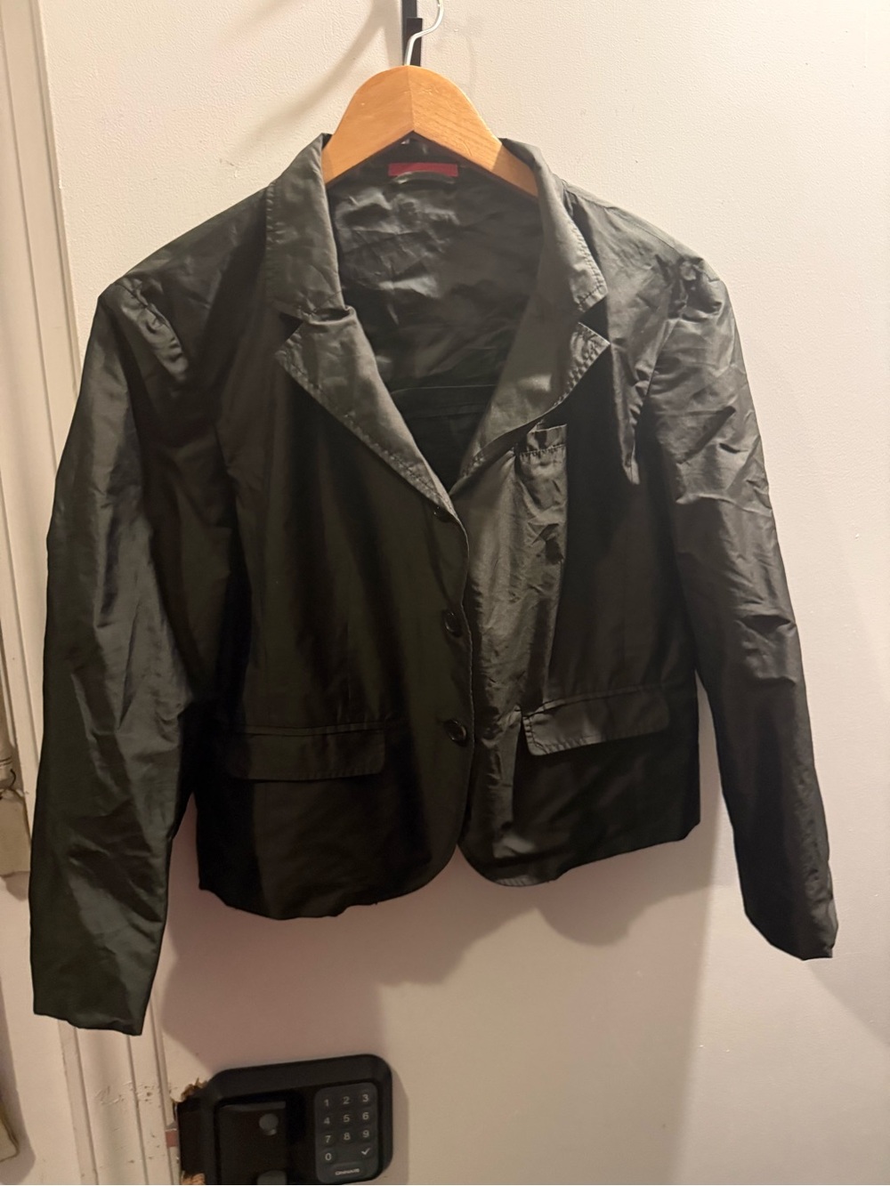 Black Sport Single Breasted Polyester Blazer Jacket